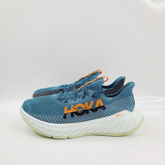 Hoka One One Men\'s Blue Coral Black Carbon X 3 1123192 Running Shoes Size 10D main image 4